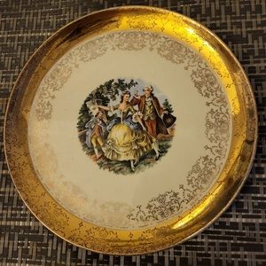 Sabin Crest-O-Gold 22k Hand Painted Decorative Plate
